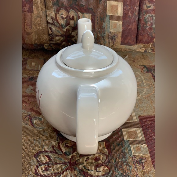 Rae Dunn by Magenta MERRY Ceramic Teapot | Ivory & Red | Artisan Collection 223 - Picture 4 of 10